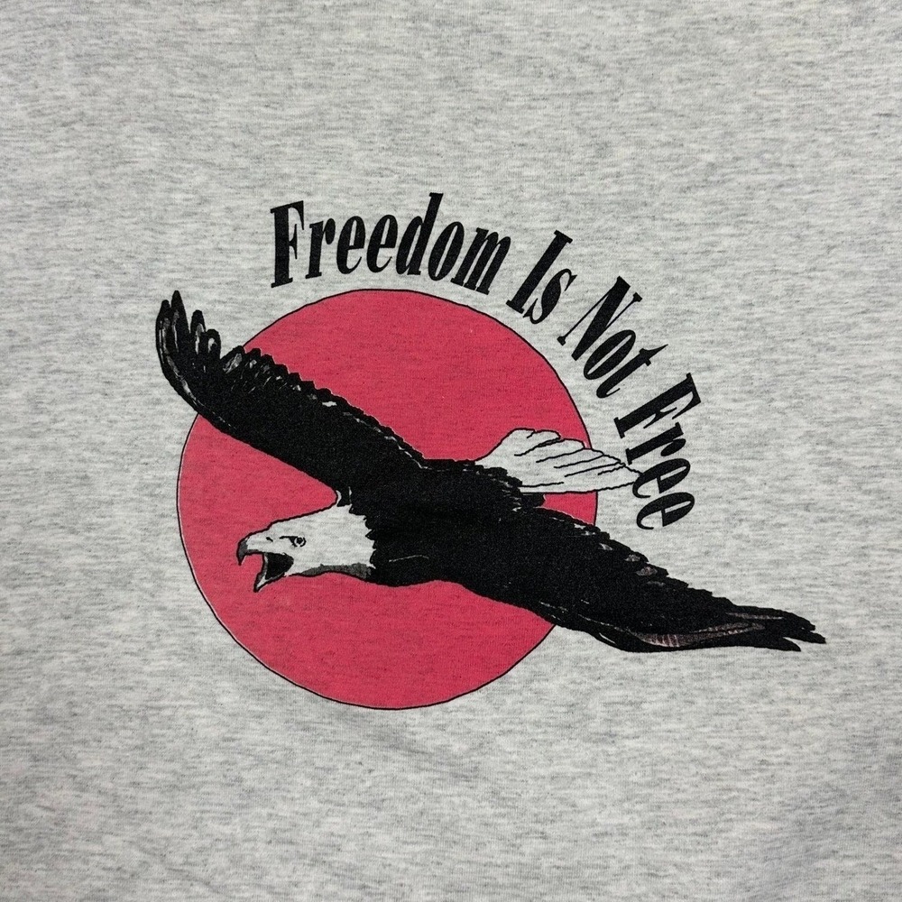 Vtg 1995 Korean War Veterans Memorial T-Shirt XL Gray Freedom Is Not‎ Free